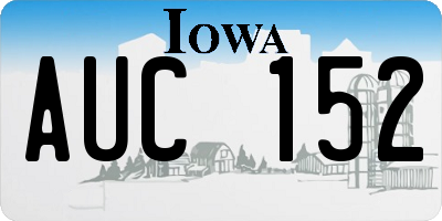 IA license plate AUC152