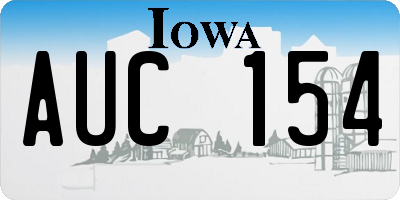 IA license plate AUC154