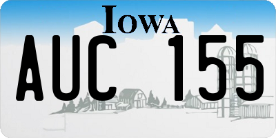 IA license plate AUC155