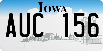 IA license plate AUC156