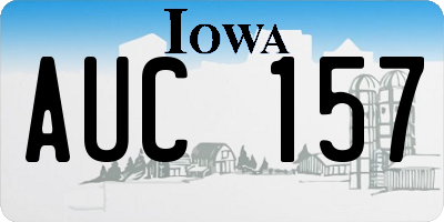IA license plate AUC157