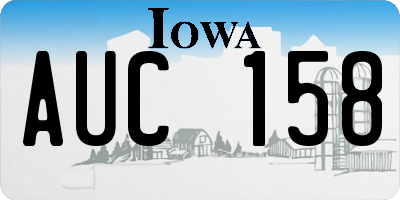 IA license plate AUC158