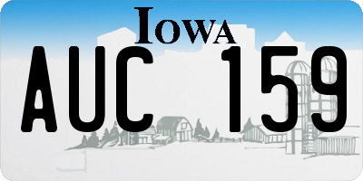 IA license plate AUC159