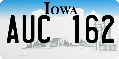 IA license plate AUC162