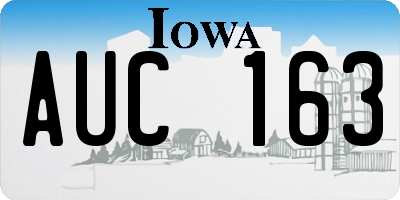 IA license plate AUC163