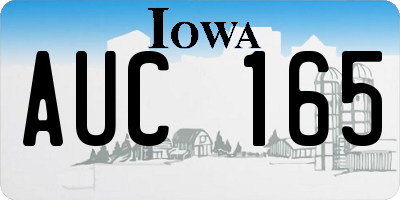 IA license plate AUC165