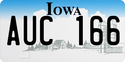 IA license plate AUC166