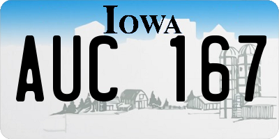 IA license plate AUC167