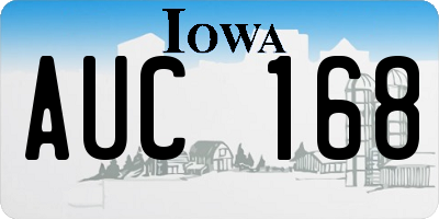 IA license plate AUC168
