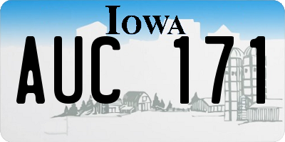 IA license plate AUC171