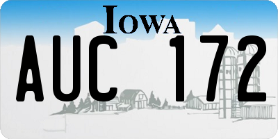 IA license plate AUC172