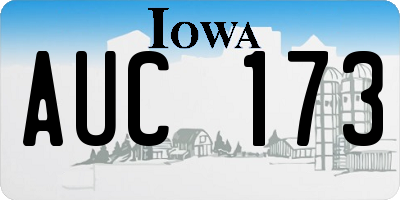 IA license plate AUC173