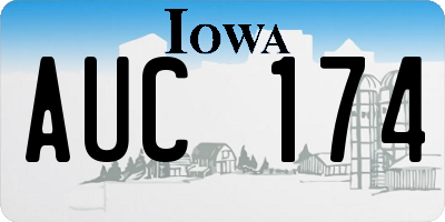 IA license plate AUC174