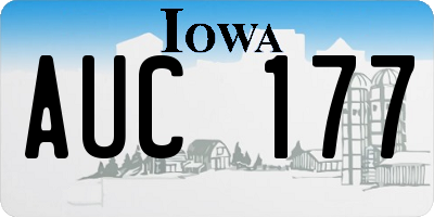 IA license plate AUC177