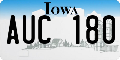 IA license plate AUC180