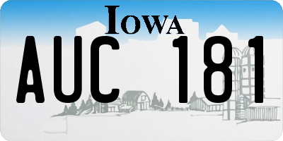IA license plate AUC181