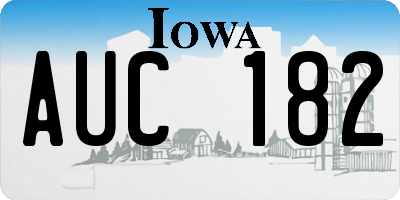 IA license plate AUC182