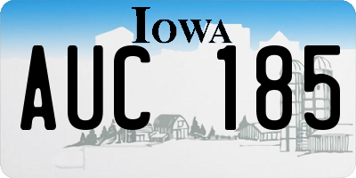 IA license plate AUC185