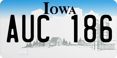 IA license plate AUC186