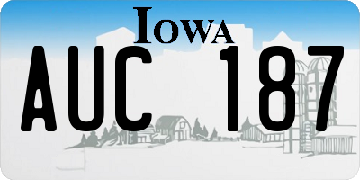 IA license plate AUC187