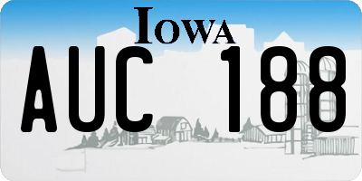 IA license plate AUC188