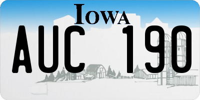 IA license plate AUC190