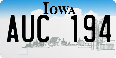 IA license plate AUC194
