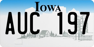 IA license plate AUC197