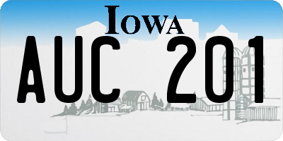 IA license plate AUC201