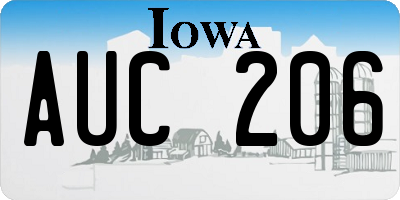 IA license plate AUC206