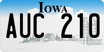 IA license plate AUC210