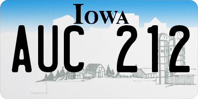 IA license plate AUC212