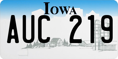 IA license plate AUC219