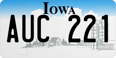 IA license plate AUC221