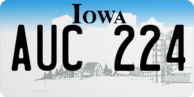 IA license plate AUC224