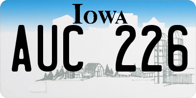 IA license plate AUC226