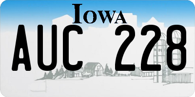 IA license plate AUC228