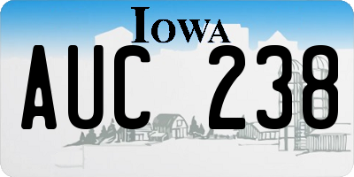 IA license plate AUC238