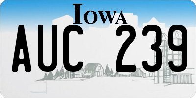 IA license plate AUC239