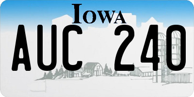 IA license plate AUC240