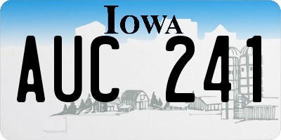 IA license plate AUC241