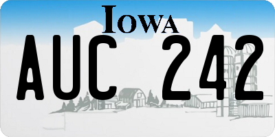 IA license plate AUC242