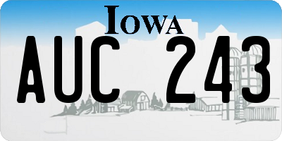 IA license plate AUC243