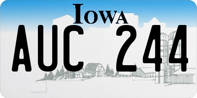 IA license plate AUC244