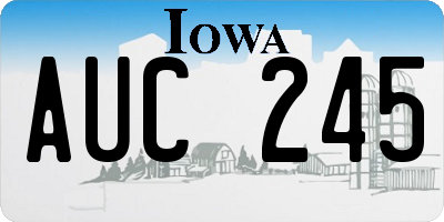 IA license plate AUC245
