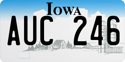 IA license plate AUC246