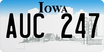IA license plate AUC247
