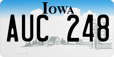 IA license plate AUC248