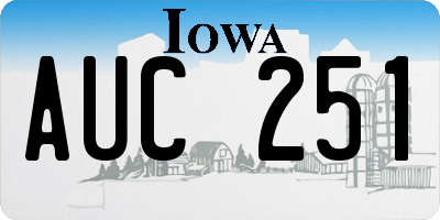 IA license plate AUC251