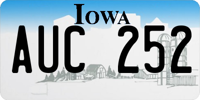 IA license plate AUC252